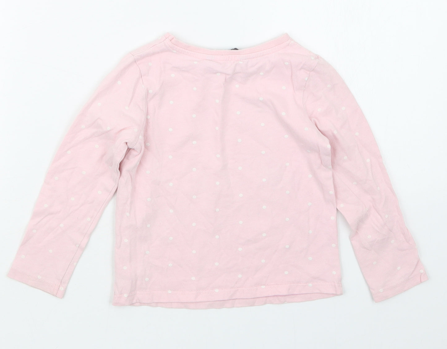 George Girls Pink Spotted  Basic T-Shirt Size 2-3 Years