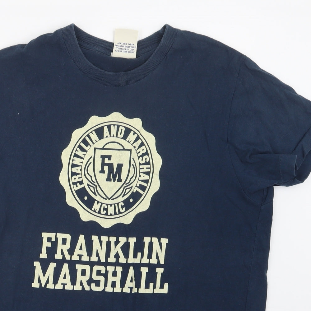 Franklin Marshall Mens Blue    T-Shirt Size M