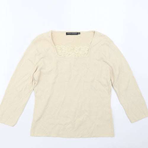 Debbie Morgan Womens Ivory  Knit Pullover Jumper Size M