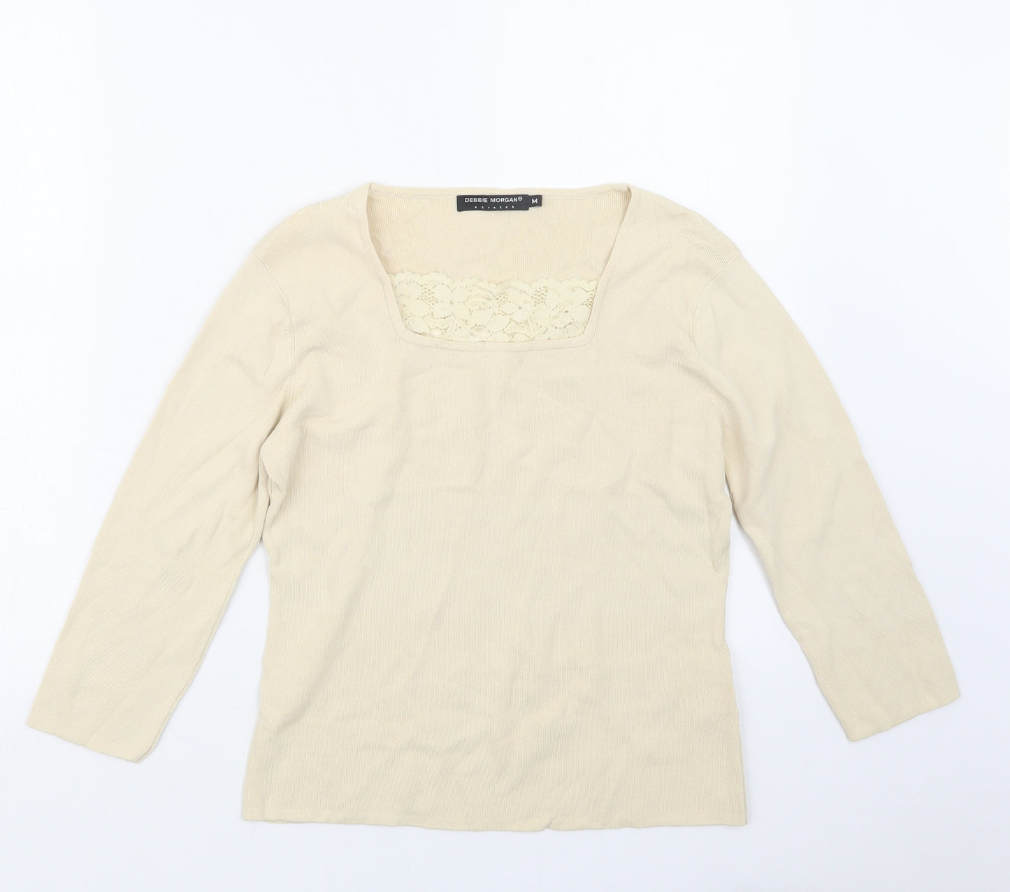 Debbie Morgan Womens Ivory  Knit Pullover Jumper Size M