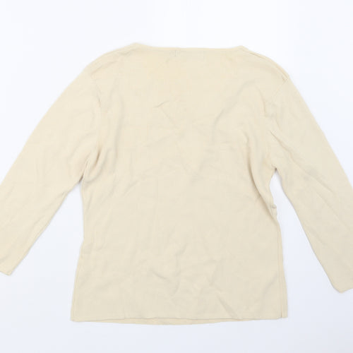 Debbie Morgan Womens Ivory  Knit Pullover Jumper Size M