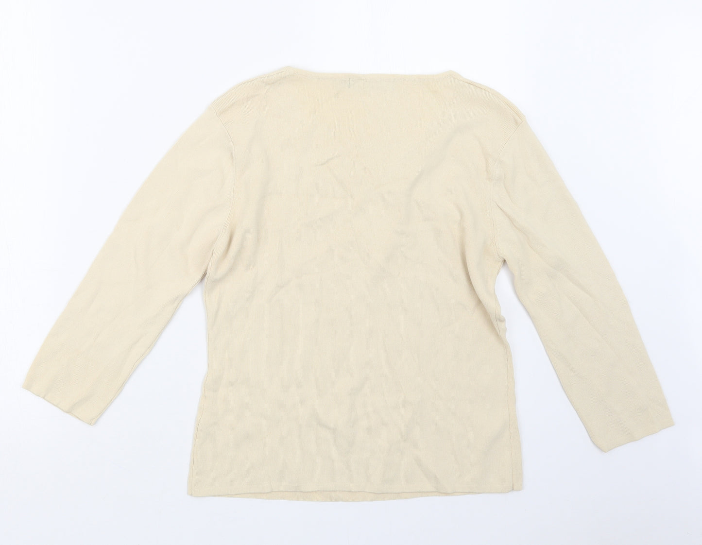 Debbie Morgan Womens Ivory  Knit Pullover Jumper Size M