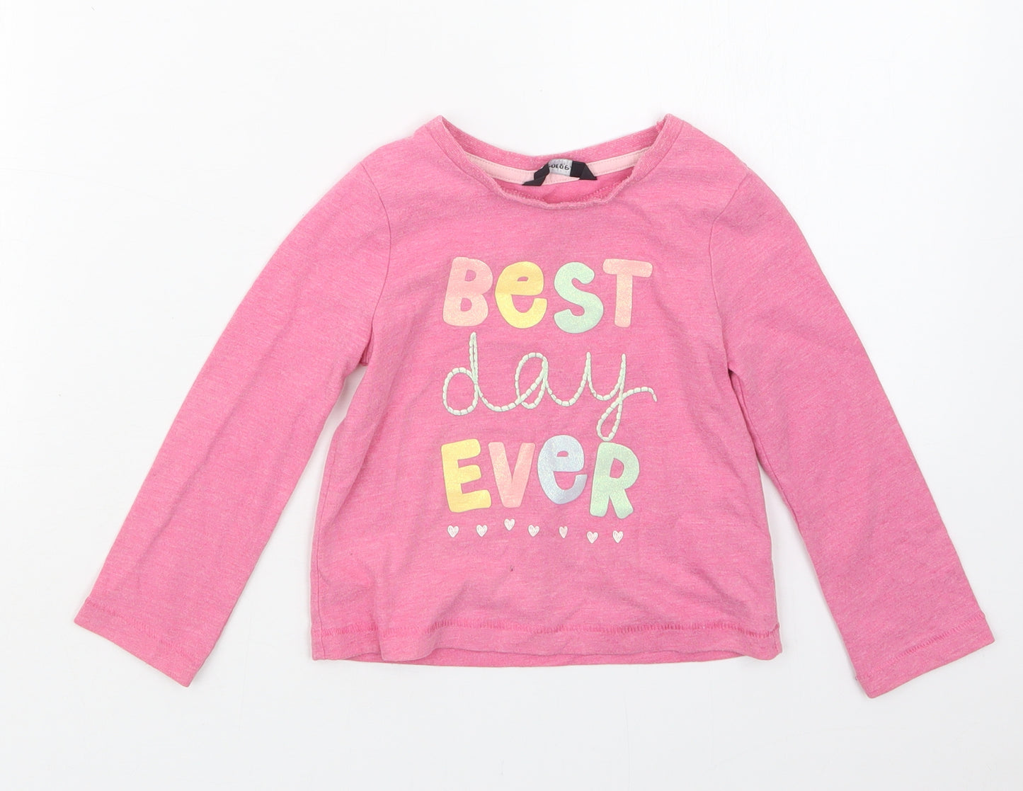 George Girls Pink   Basic T-Shirt Size 2-3 Years