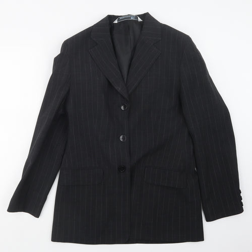 DCC Womens Black Striped  Jacket Blazer Size 14