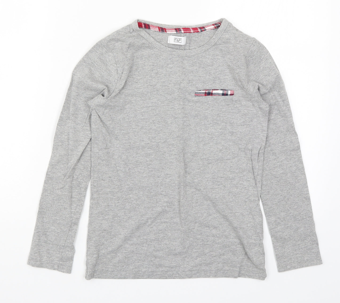 F&F Girls Grey Solid  Top Pyjama Top Size 9-10 Years
