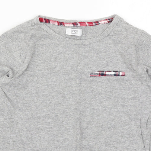 F&F Girls Grey Solid  Top Pyjama Top Size 9-10 Years