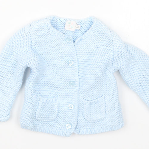 Mini Club Baby Blue  Knit Cardigan Jumper Size 3-6 Months