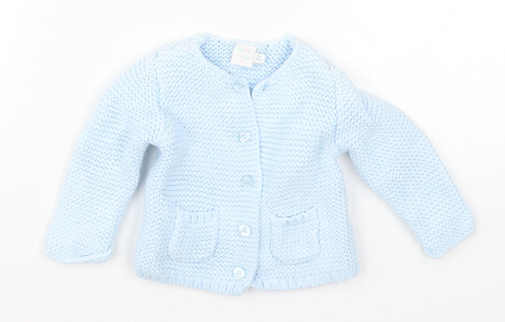 Mini Club Baby Blue  Knit Cardigan Jumper Size 3-6 Months