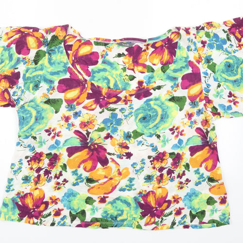 South Womens Multicoloured Floral  Basic T-Shirt Size 18