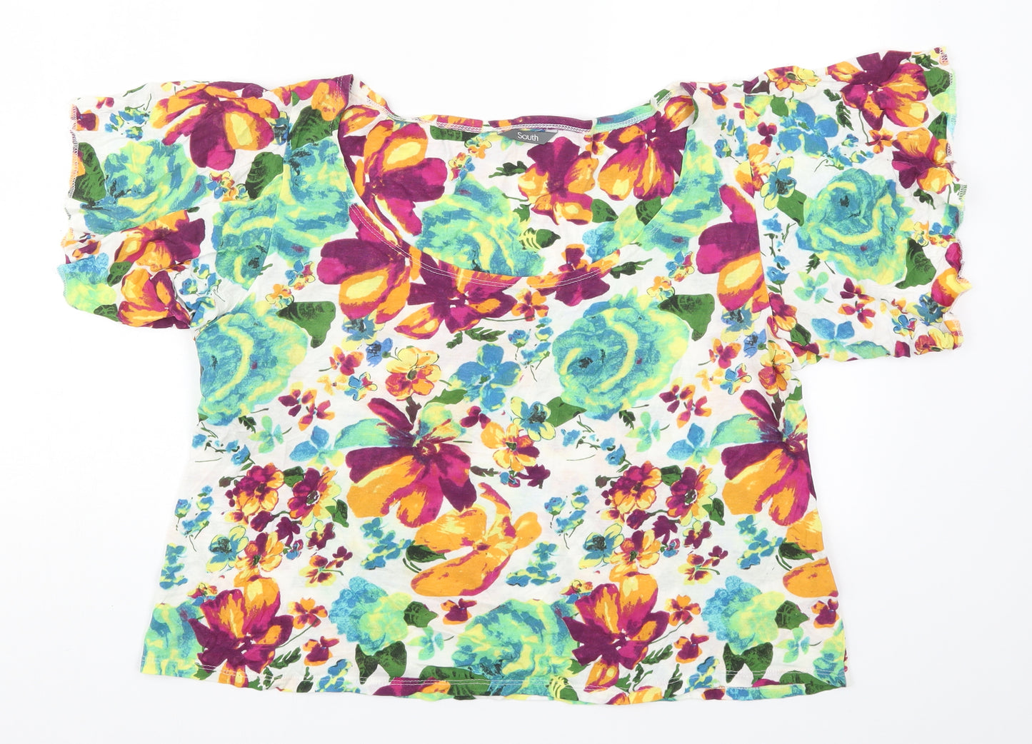 South Womens Multicoloured Floral  Basic T-Shirt Size 18