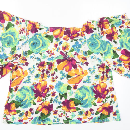 South Womens Multicoloured Floral  Basic T-Shirt Size 18