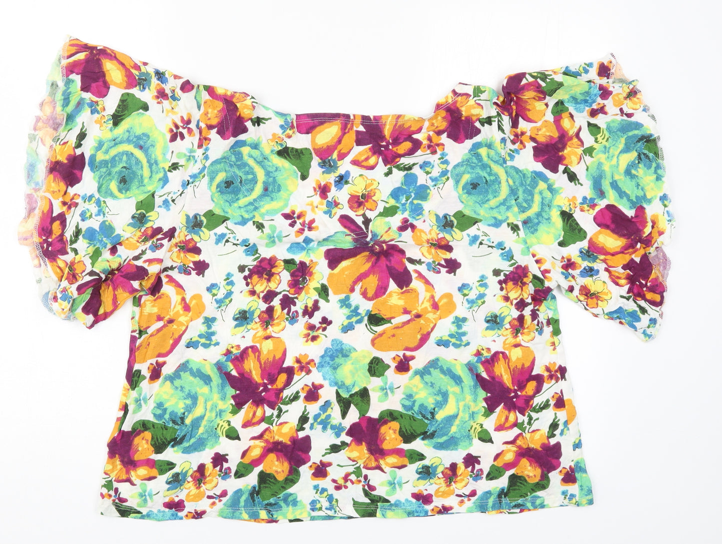 South Womens Multicoloured Floral  Basic T-Shirt Size 18