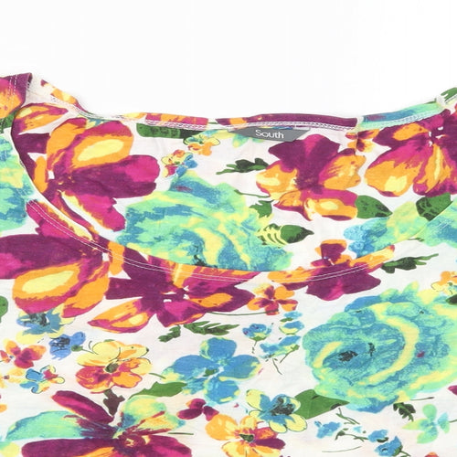 South Womens Multicoloured Floral  Basic T-Shirt Size 18