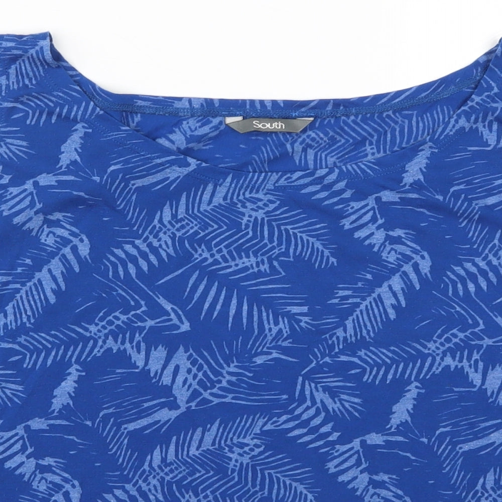 South Womens Blue Floral  Basic Tank Size 18  - Leaf Print