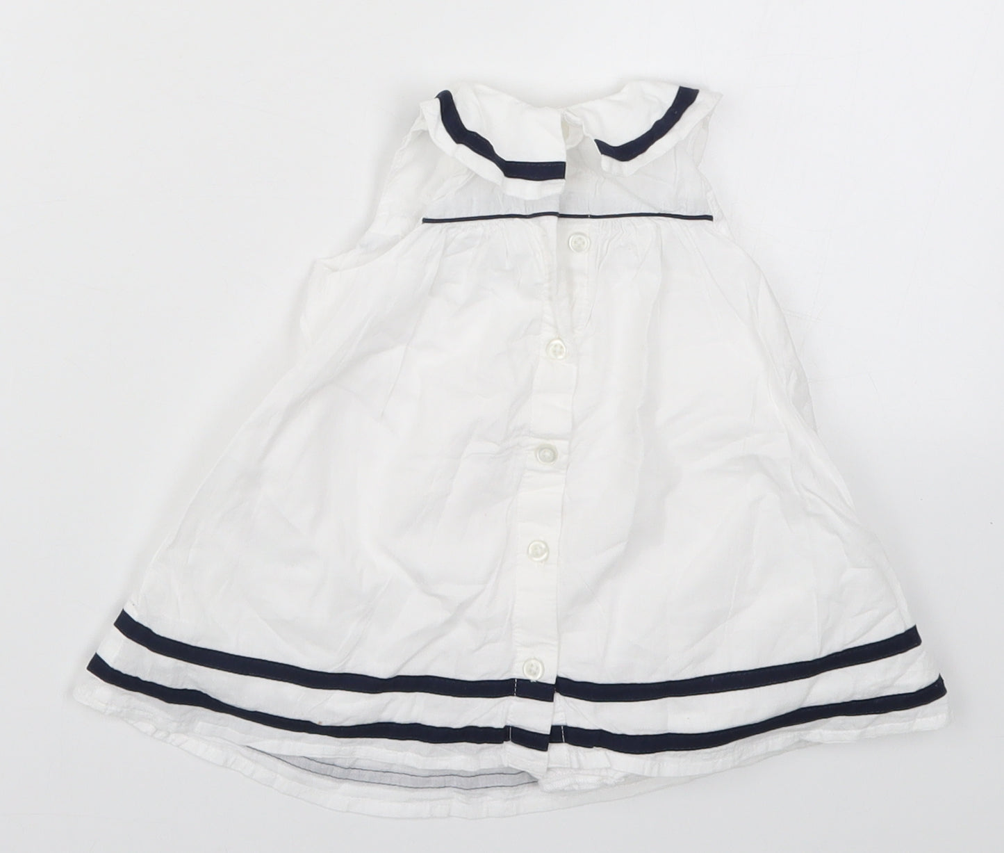 Matalan Girls White Striped  A-Line  Size 3-6 Months