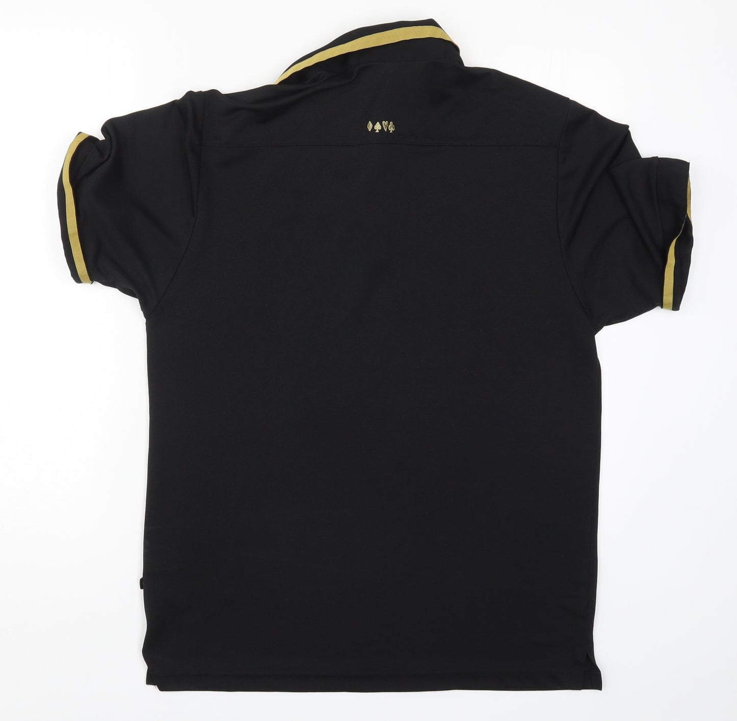 Dimension Mens Black    Polo Size M  - Diamond Spade Hearts Clubs