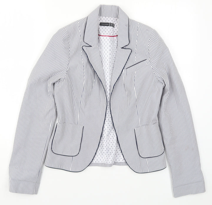 Atmosphere Womens Blue Striped Jacket Blazer Size 6