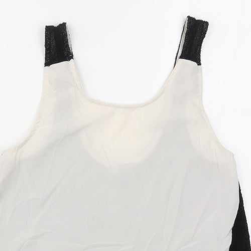 Sparkle & Fade Womens Black   Basic Tank Size S  - Black and White