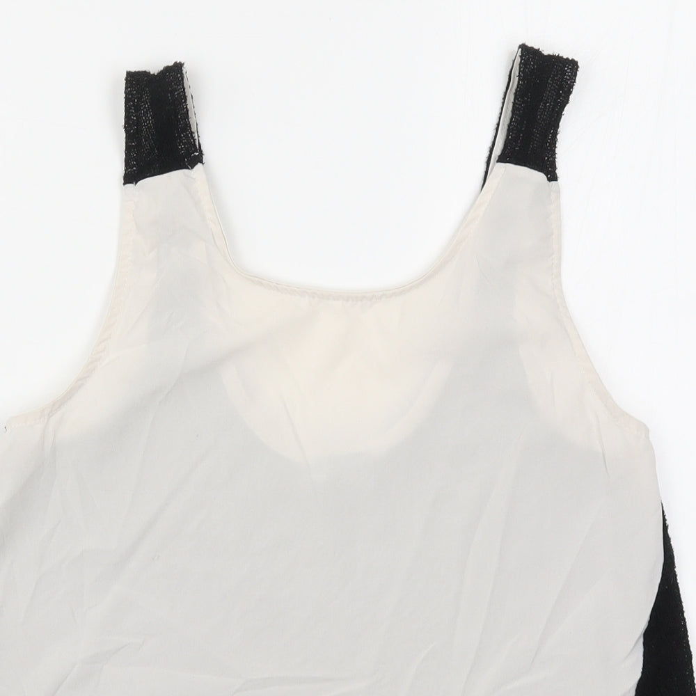 Sparkle & Fade Womens Black   Basic Tank Size S  - Black and White