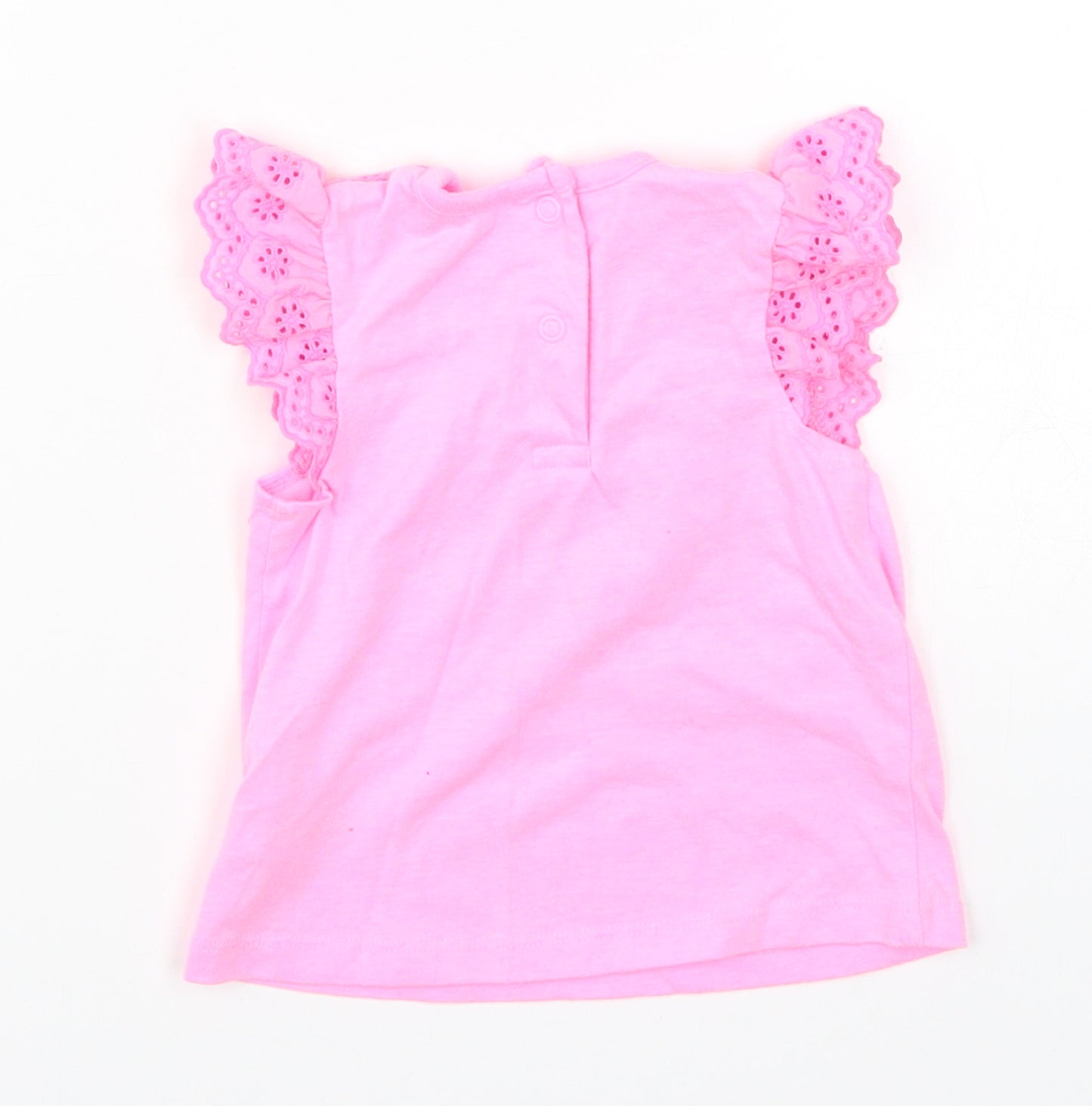 Primark Girls Pink   Basic T-Shirt Size 3-6 Months  - Love Heart