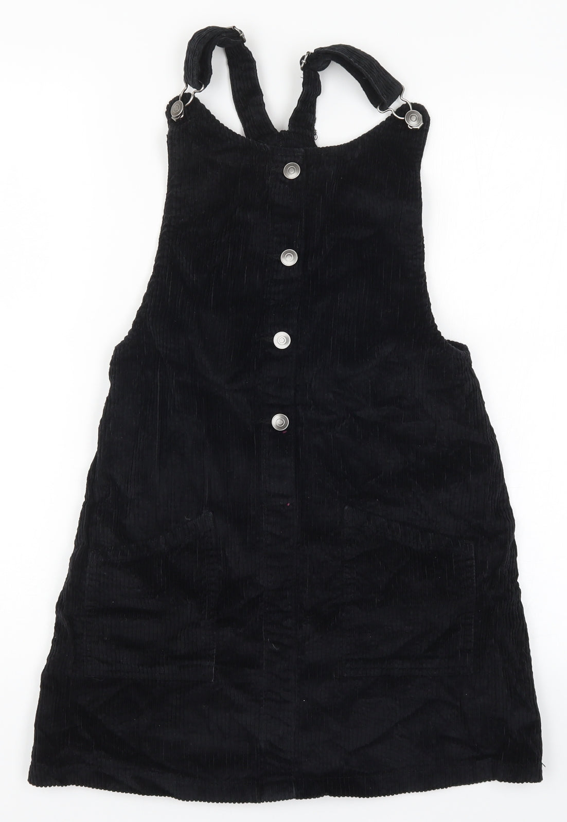 F&F Girls Black  Corduroy Pinafore/Dungaree Dress  Size 12-13 Years