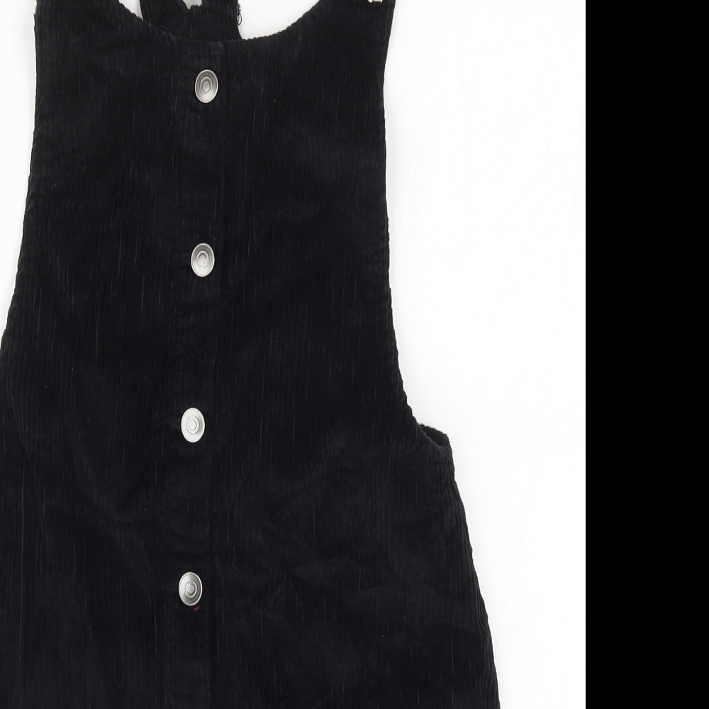 F&F Girls Black  Corduroy Pinafore/Dungaree Dress  Size 12-13 Years