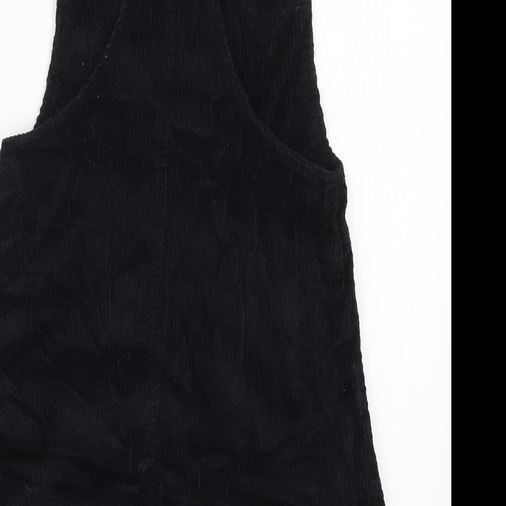 F&F Girls Black  Corduroy Pinafore/Dungaree Dress  Size 12-13 Years