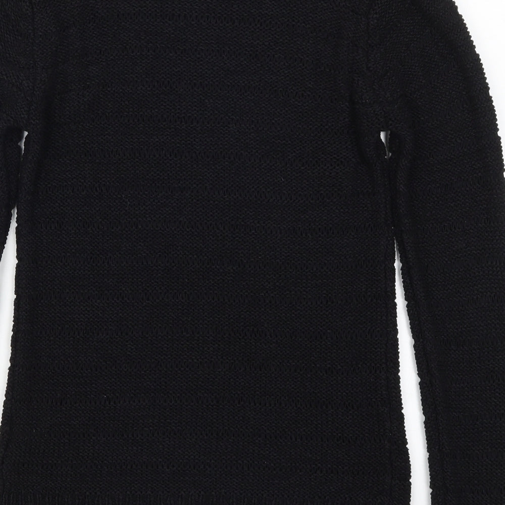 Kismet Womens Black  Knit Pullover Jumper Size S
