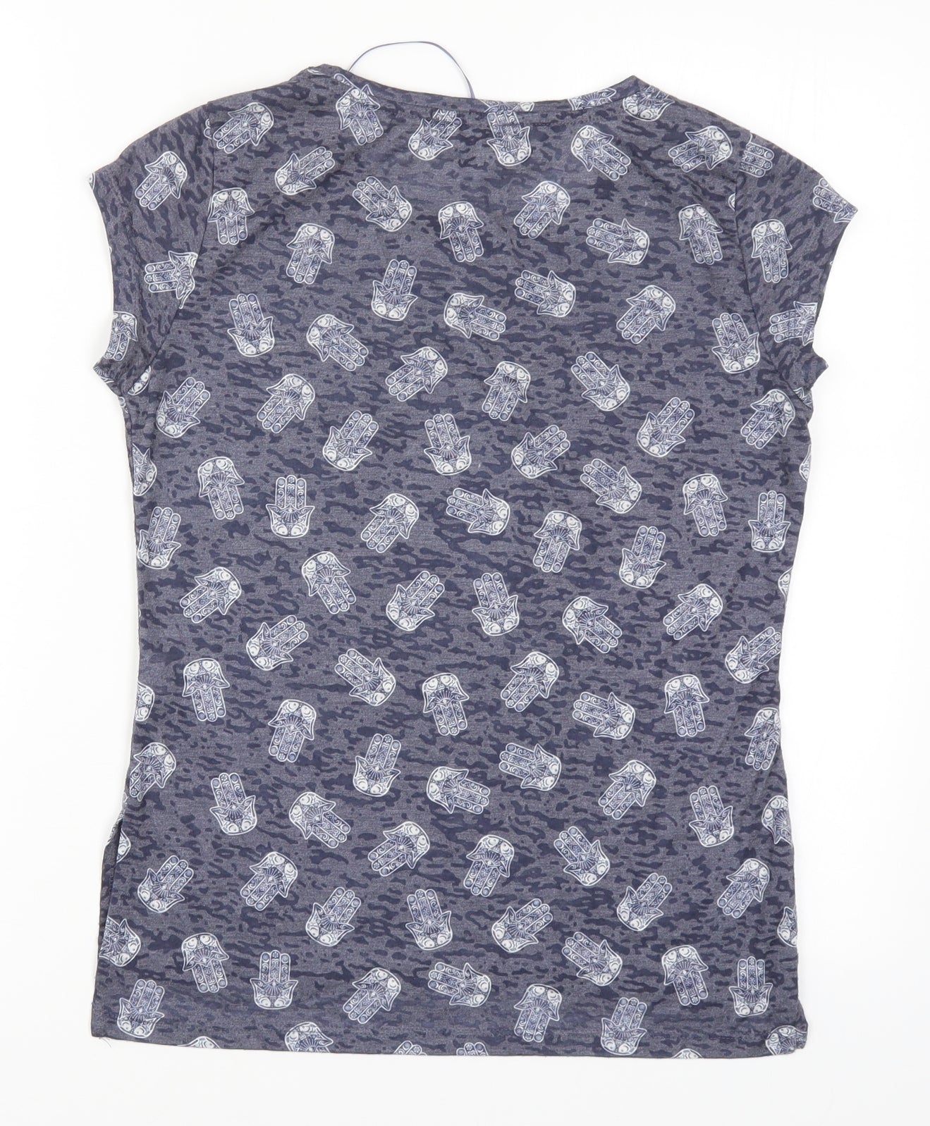Atmoshere Womens Blue   Basic T-Shirt Size 10  - Hand of Hamsa Fatima
