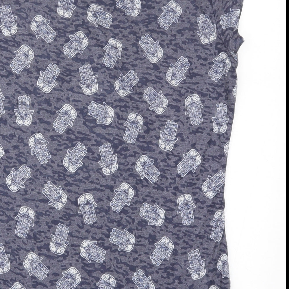 Atmoshere Womens Blue   Basic T-Shirt Size 10  - Hand of Hamsa Fatima