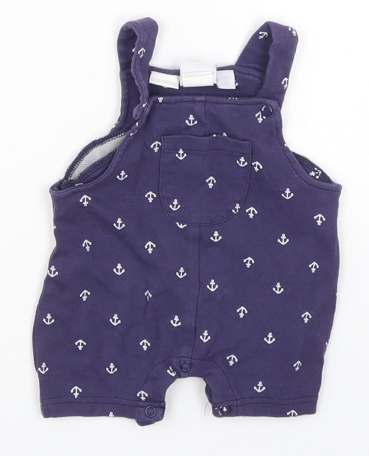 Baby World Boys Blue   Romper One-Piece Size Newborn  - Anchor Print