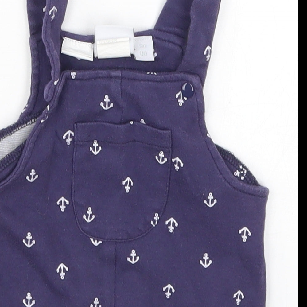 Baby World Boys Blue   Romper One-Piece Size Newborn  - Anchor Print