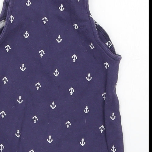 Baby World Boys Blue   Romper One-Piece Size Newborn  - Anchor Print