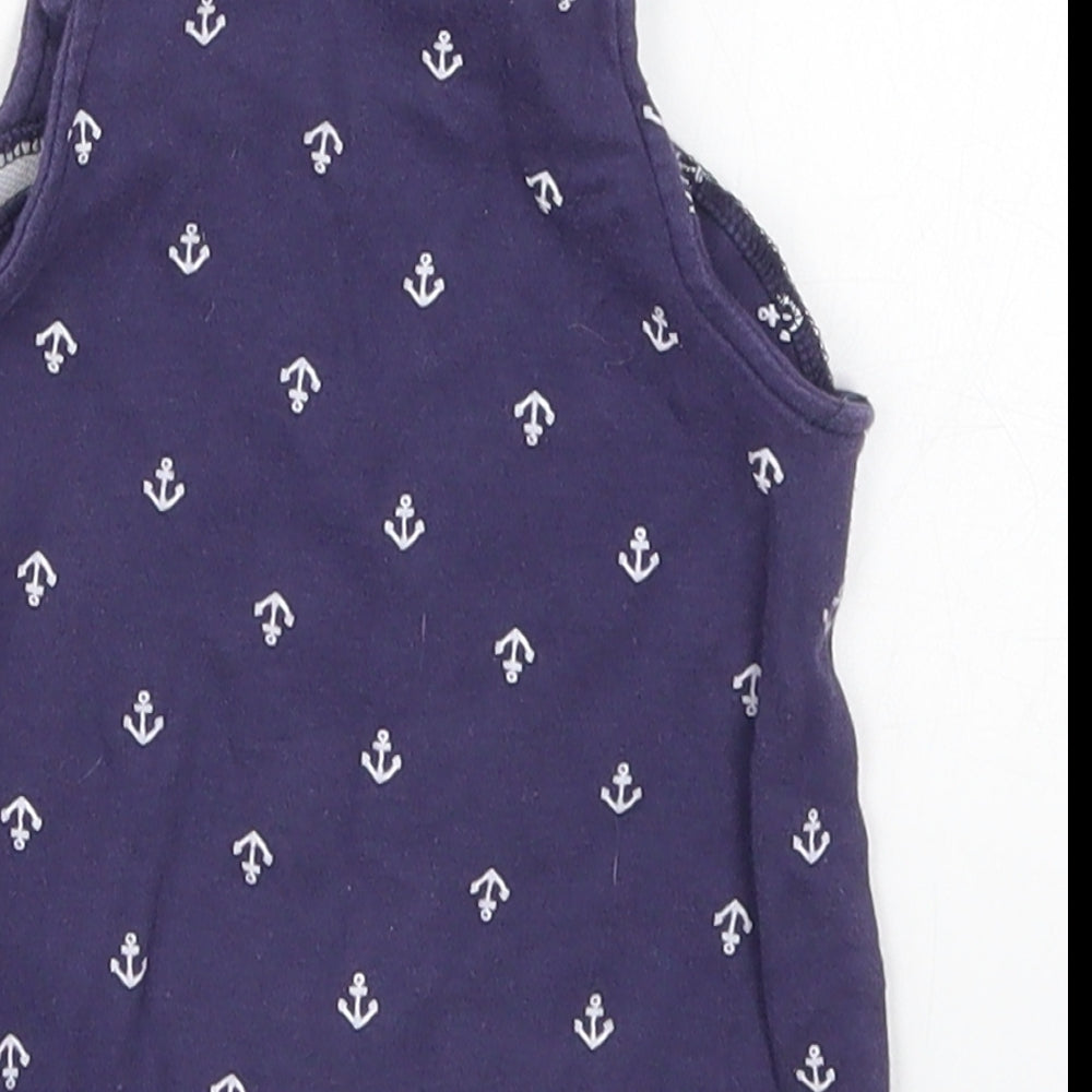 Baby World Boys Blue   Romper One-Piece Size Newborn  - Anchor Print