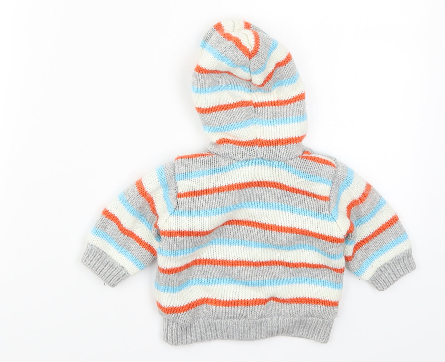 George Baby Multicoloured Striped Knit Cardigan Jumper Size 0-3 Months  - Tigger