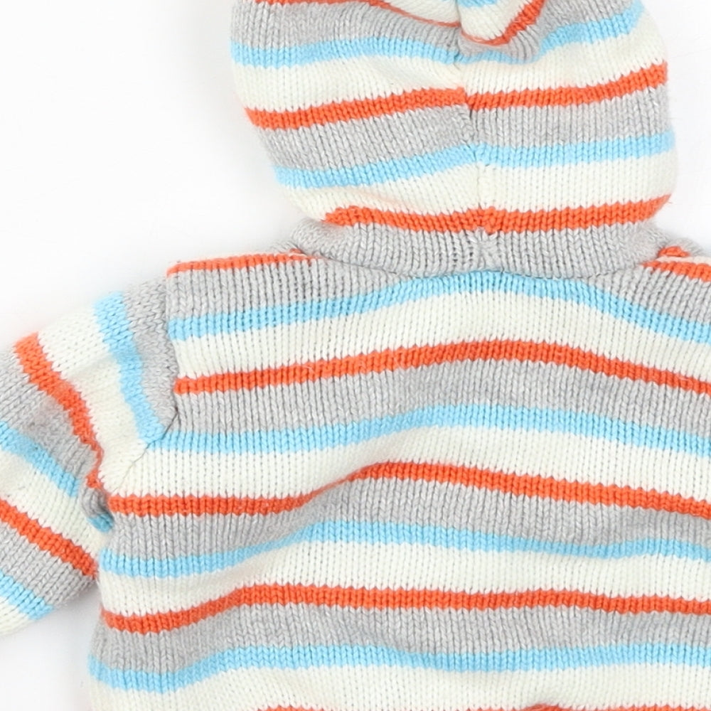 George Baby Multicoloured Striped Knit Cardigan Jumper Size 0-3 Months  - Tigger