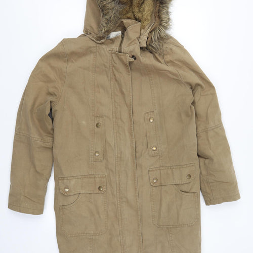 Linea Womens Beige   Parka Coat Size 14