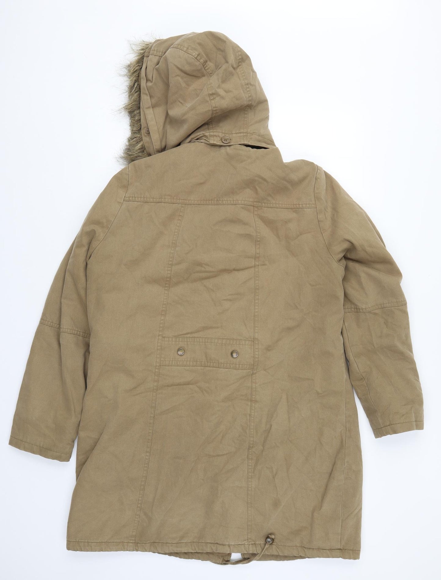 Linea Womens Beige   Parka Coat Size 14
