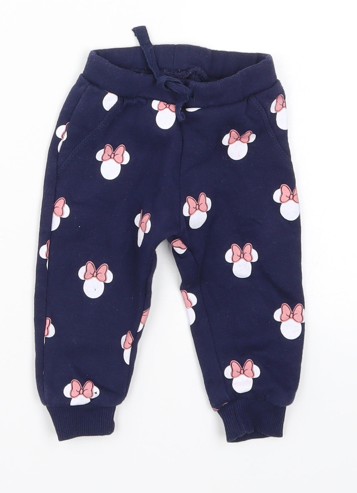 Primark Girls Blue   Sweatpants Trousers Size 6-9 Months  - Minnie Mouse