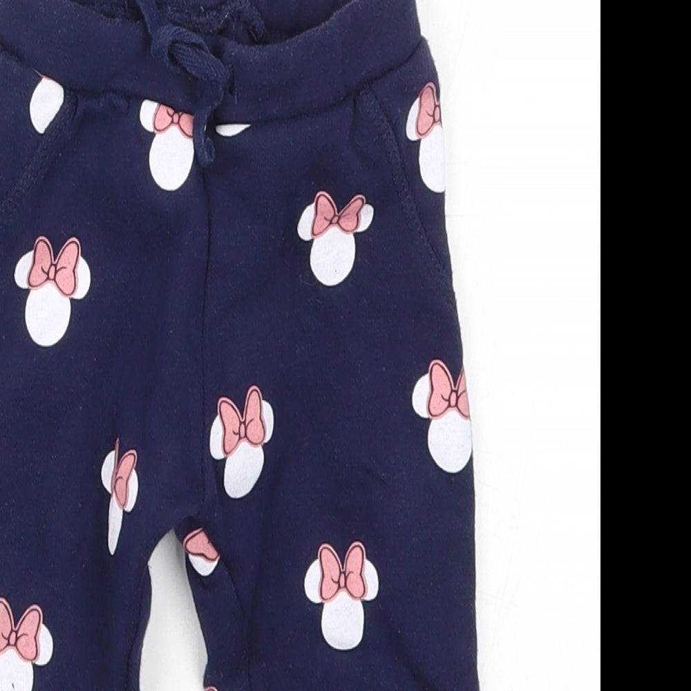 Primark Girls Blue   Sweatpants Trousers Size 6-9 Months  - Minnie Mouse