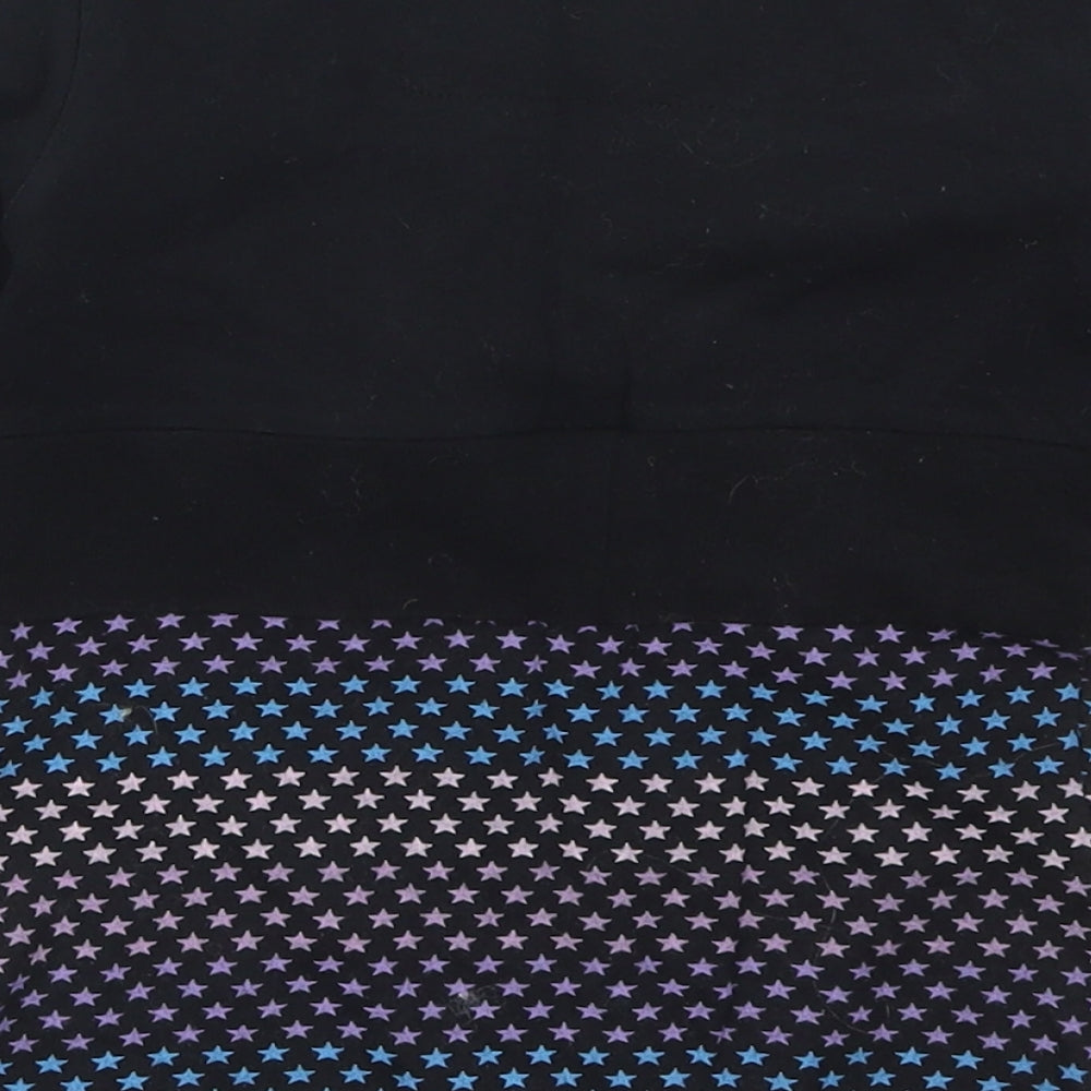 Young Dimension Girls Black   Basic T-Shirt Size 7-8 Years  - Stars