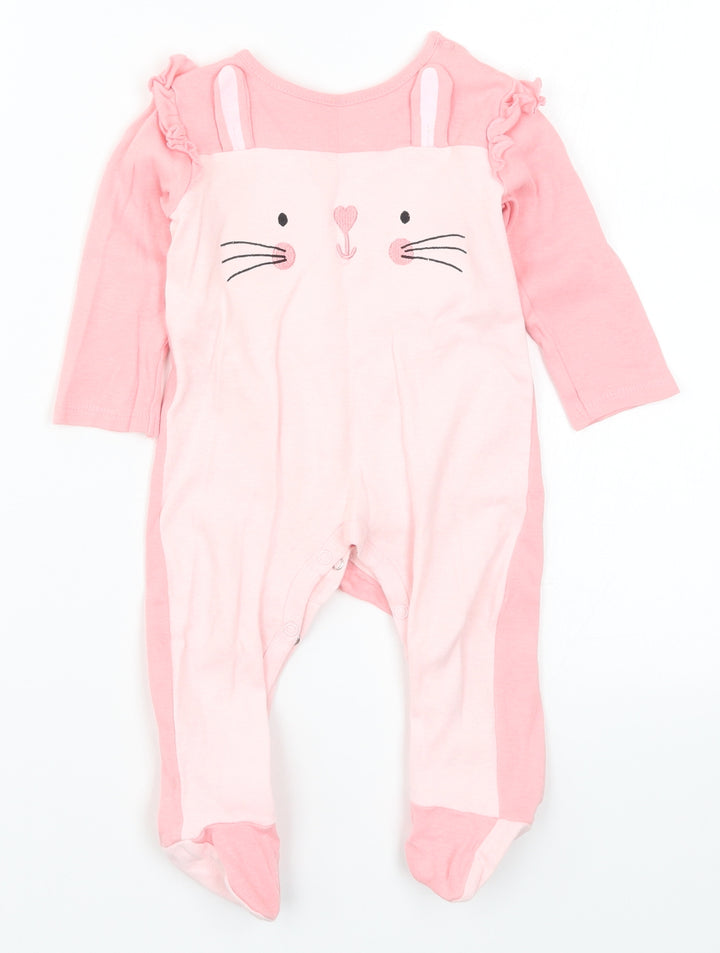 Pep&Co Girls Pink Solid Cami One Piece Size 6-9 Months - Rabbit