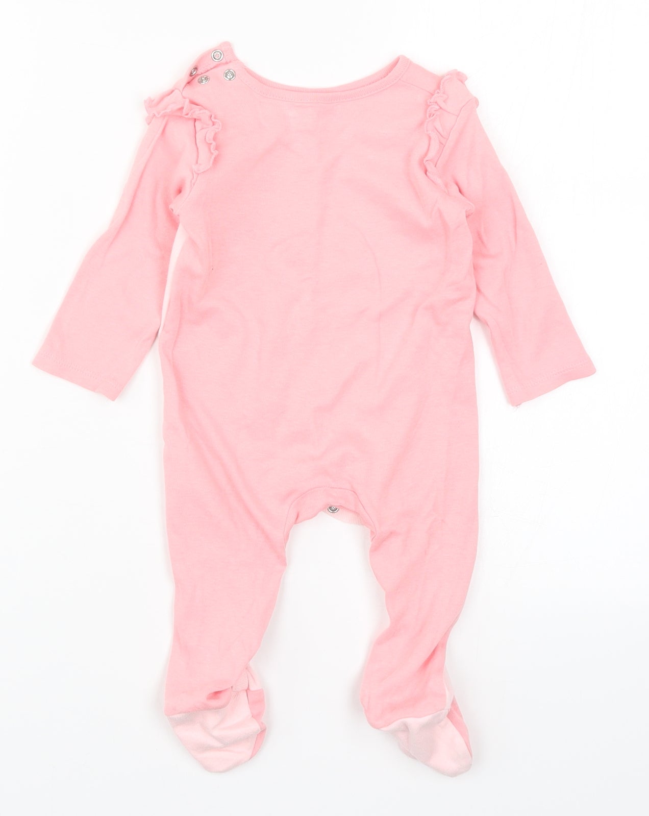 Pep&Co Girls Pink Solid  Cami One Piece Size 6-9 Months  - Rabbit