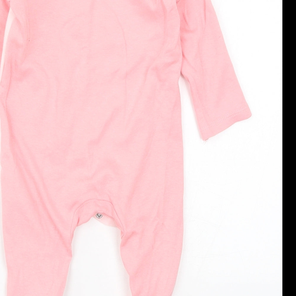 Pep&Co Girls Pink Solid  Cami One Piece Size 6-9 Months  - Rabbit