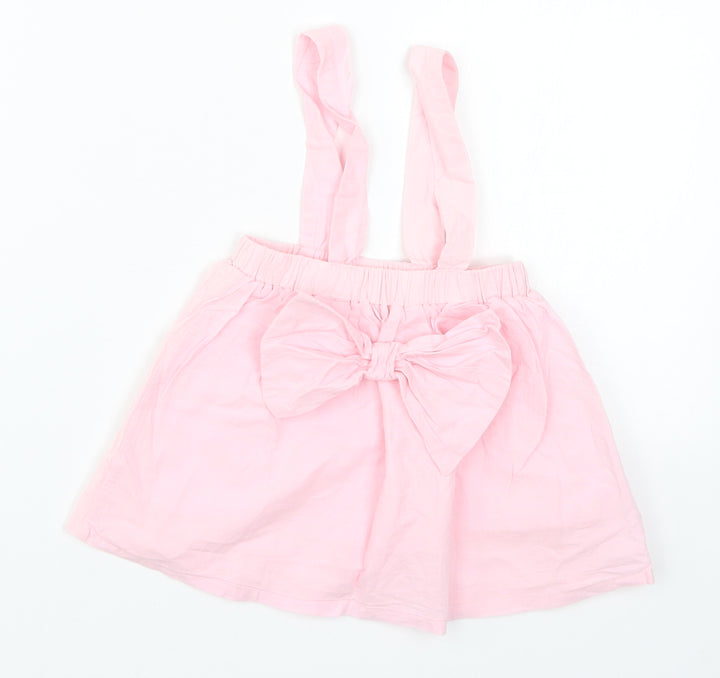 Pat Pat Girls Pink   Skater Skirt Size 3-6 Months  - Suspenders