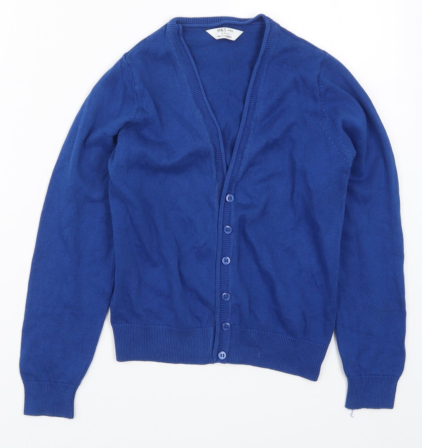 Marks and Spencer Girls Blue  Knit Cardigan Jumper Size 8-9 Years