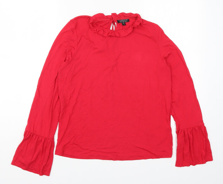 Topshop Womens Red Basic T-Shirt Size 12