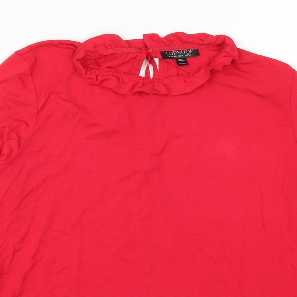 Topshop Womens Red   Basic T-Shirt Size 12