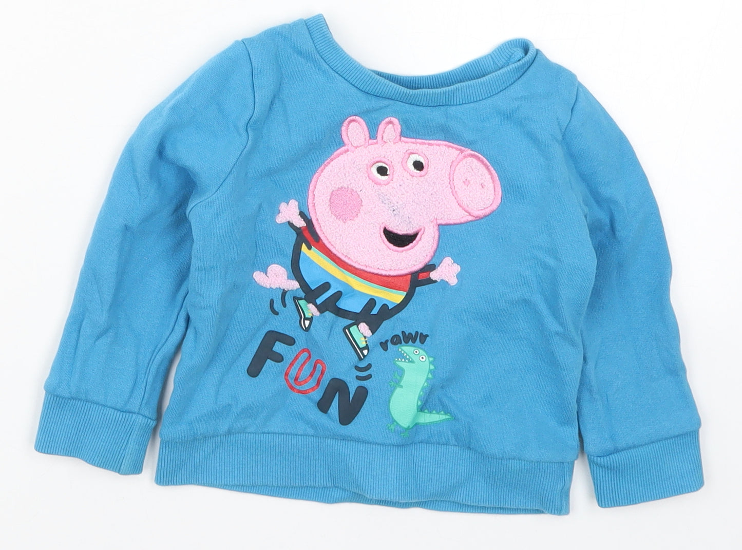 Nutmeg Boys Blue   Basic T-Shirt Size 12-18 Months  - Peppa Pig George Fun