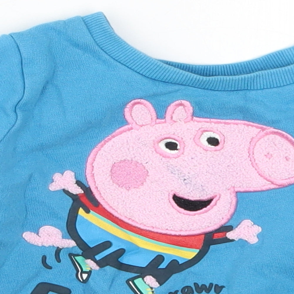 Nutmeg Boys Blue   Basic T-Shirt Size 12-18 Months  - Peppa Pig George Fun